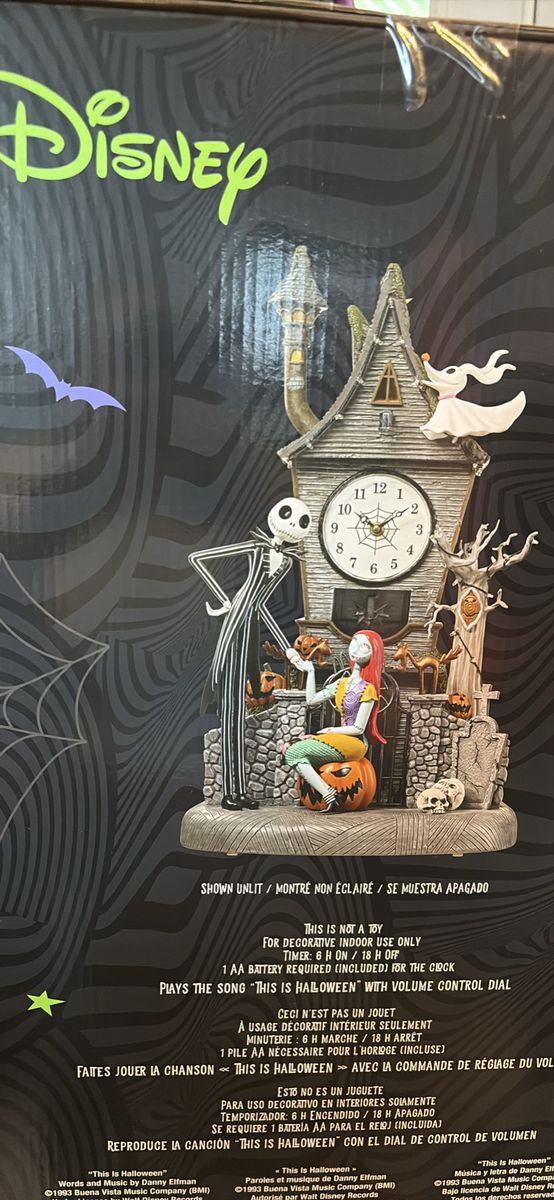 New Disney Tim Burton's The Nightmare Before Christmas Clock Tower with Lights and Music (Costco)