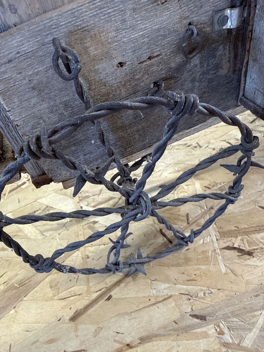 Old rusty barb wire