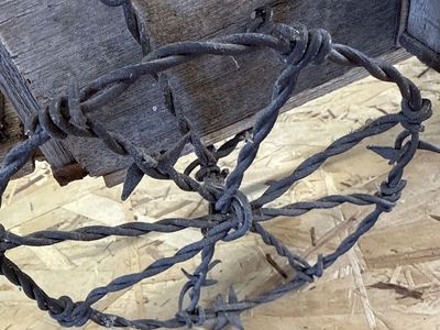 Old rusty barb wire