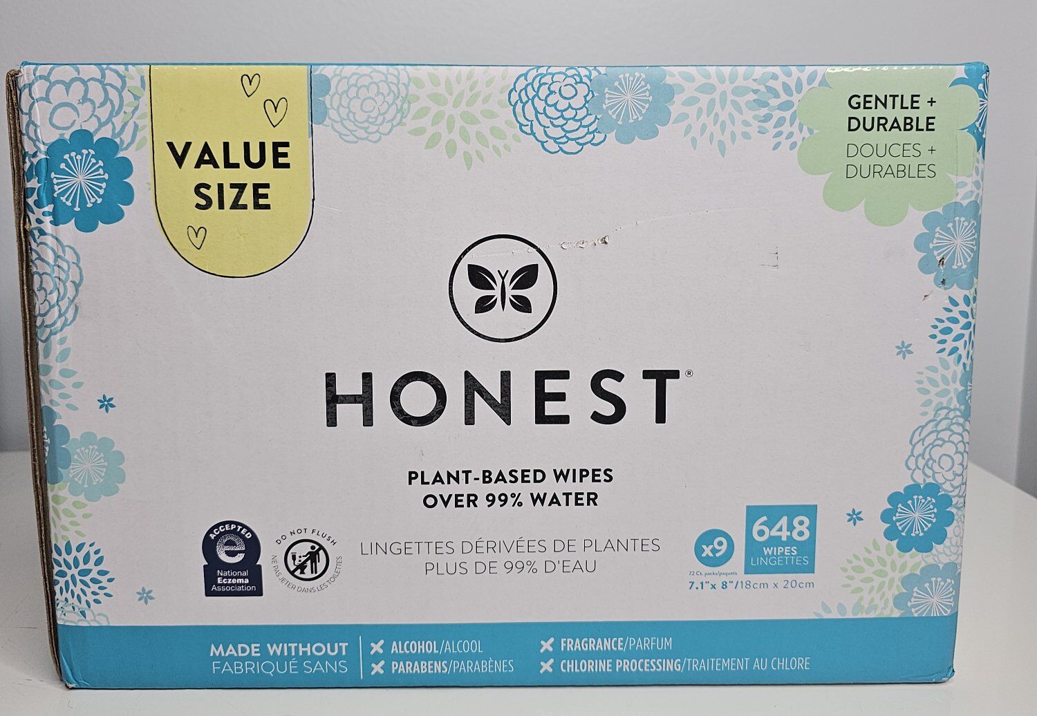 New box of 648 Honest Co. wipes