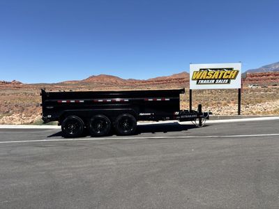 2027 PJ Trailers Black 7 x 16 DM Low Pro 3 ft High