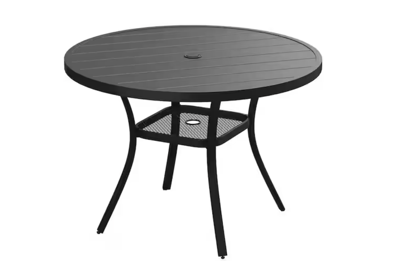 New in Box, 40.6 in. Black Round Metal Outdoor Dining Table,