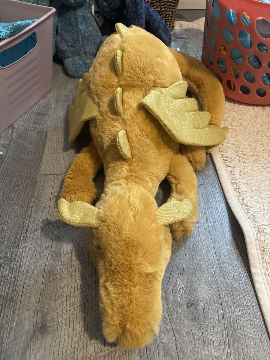 Jellycat RARE NEW golden dragon with Jellycat bag!