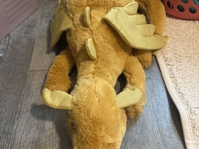 Jellycat RARE NEW golden dragon with Jellycat bag!