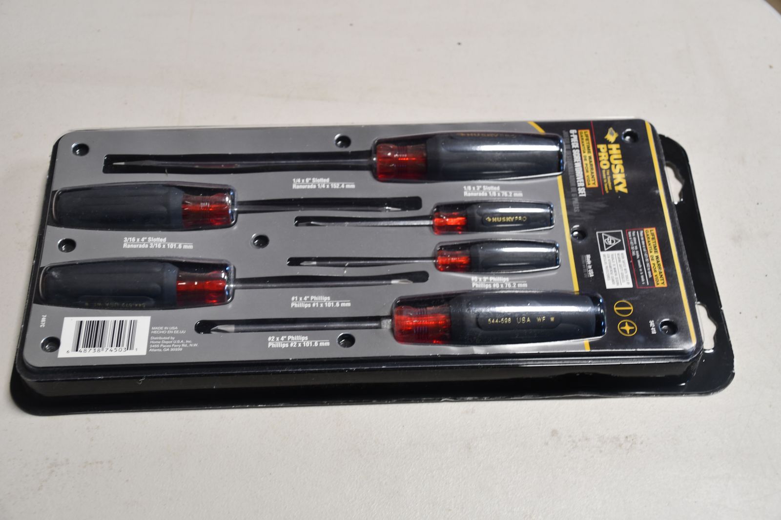 6 Piece Husky Pro Screwdriver Set - The Toughest Name in Tools - Lifetime Warranty