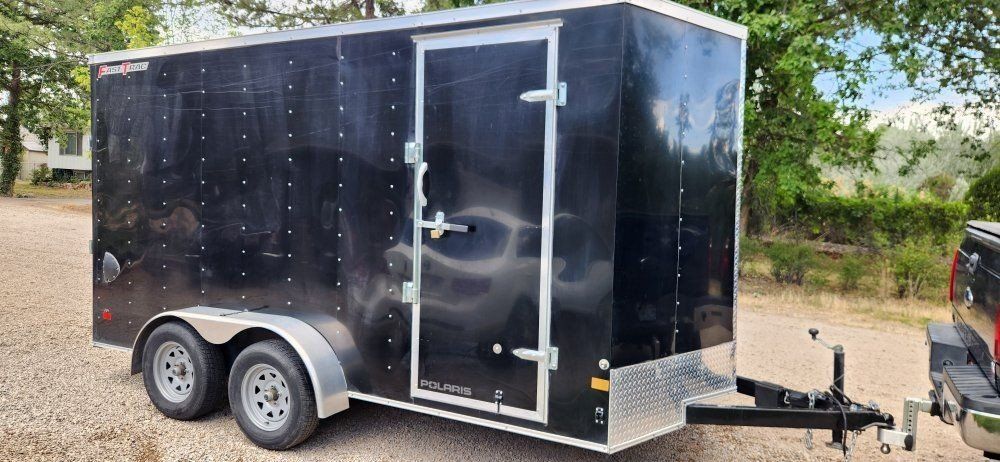 Wells Cargo Fast Trac Enclosed Trailer, Black - Good Condition 7x14 V-Nose