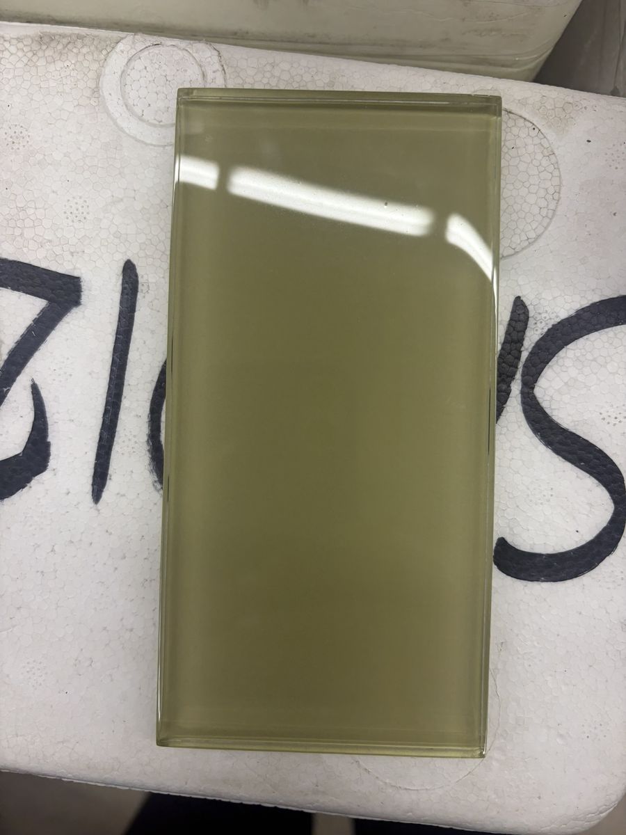12" x 36" Olive Green Glass Subway Tile ($5 SQ FOOT)