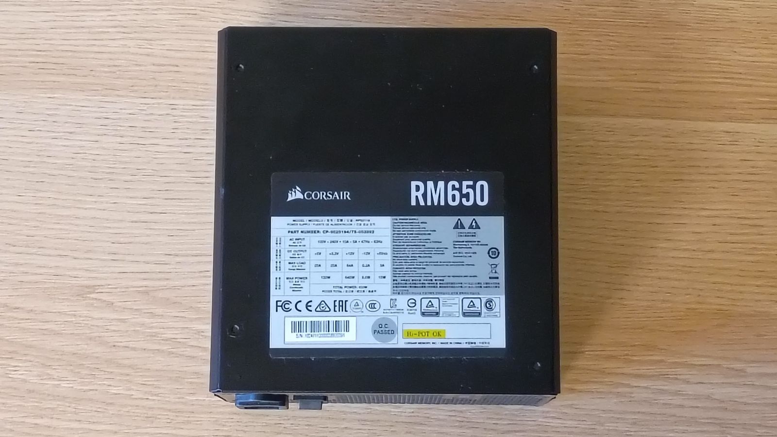Corsair RM650 Power Supply - 650W 80+ Gold Fully Modular PSU