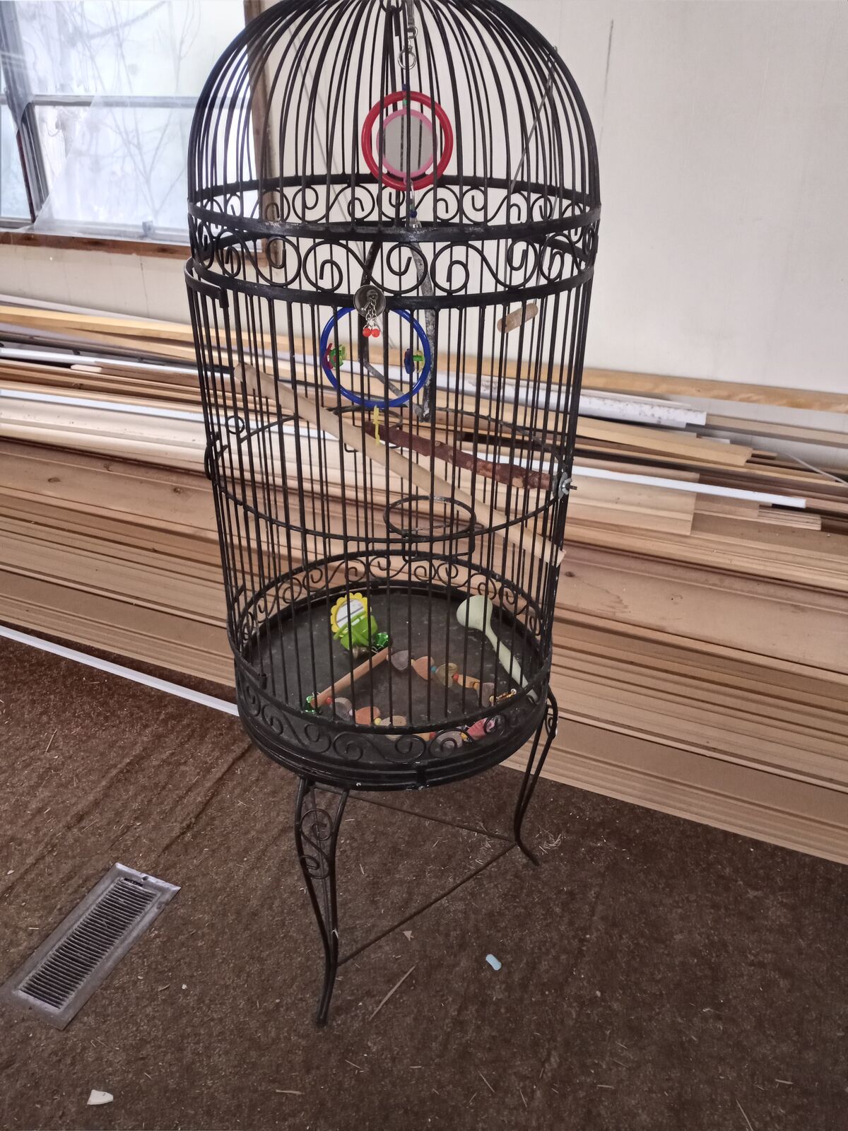 Bird Cage Large Metal wire Stand alone 18 in Dia x 53 inch Tall