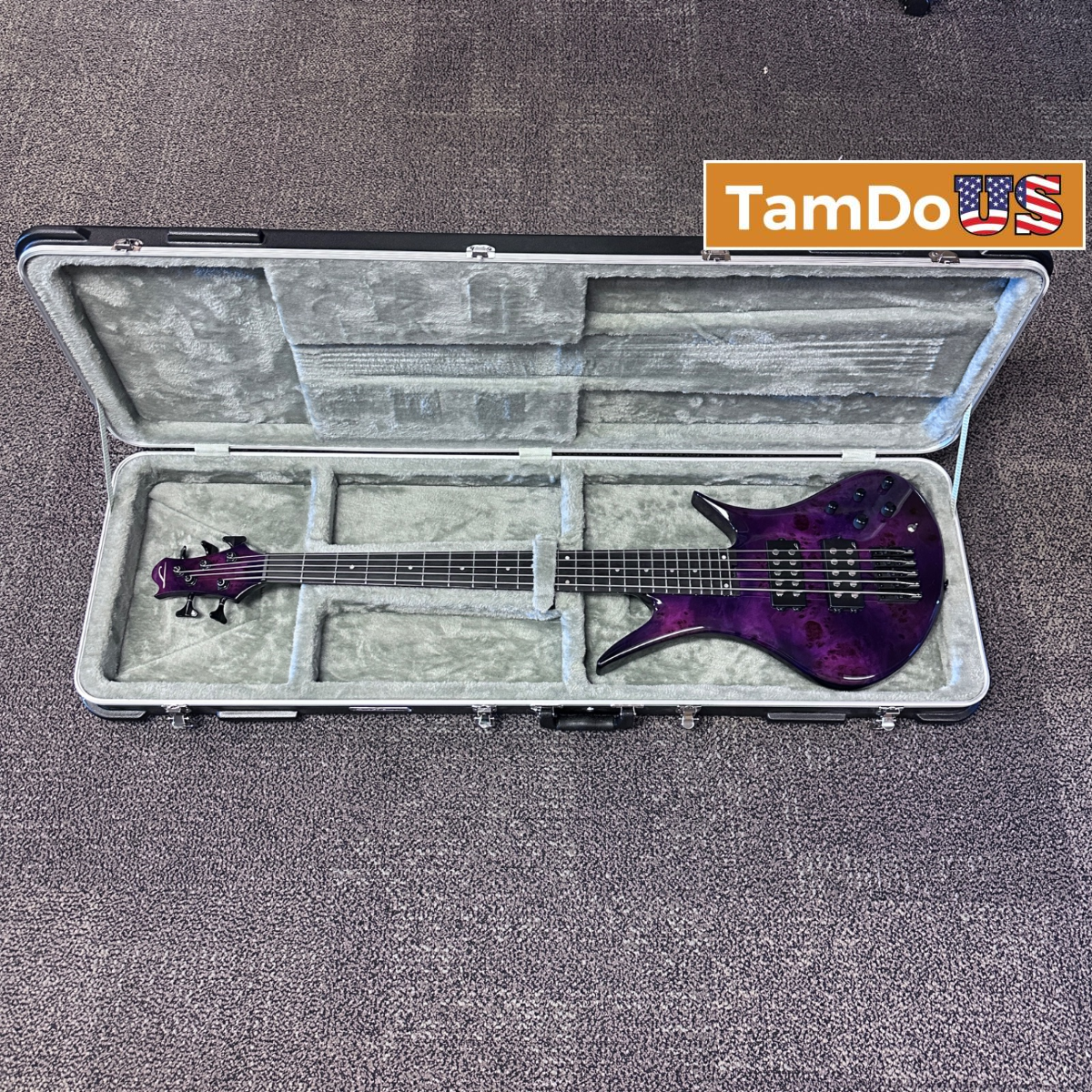 Legator Helio 5 String Bass Super Shred Series Electric Guitar Magenta Burl