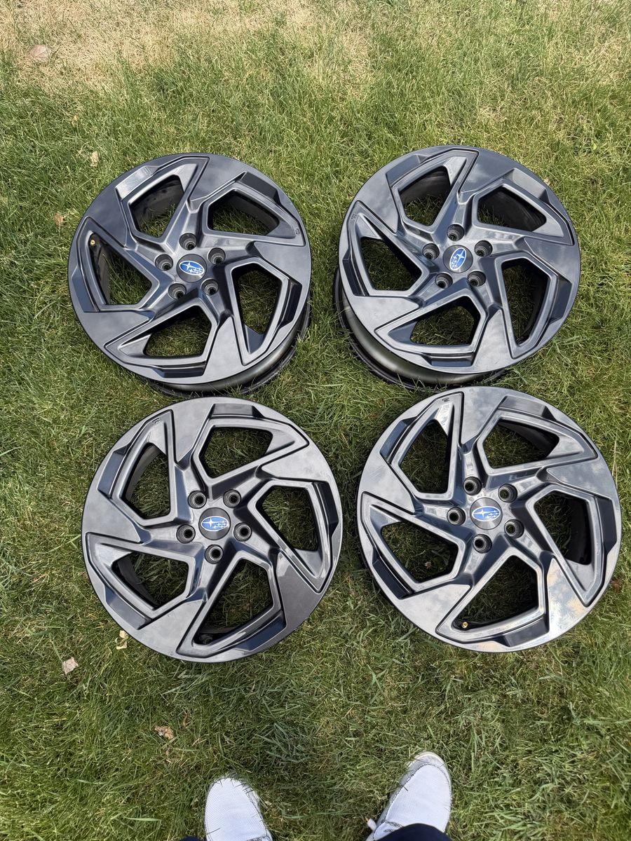 SUBARU CROSSTREK 18" WHEELS DARK CHARCOAL FACTORY TPMS RIMS 5X114.3mm