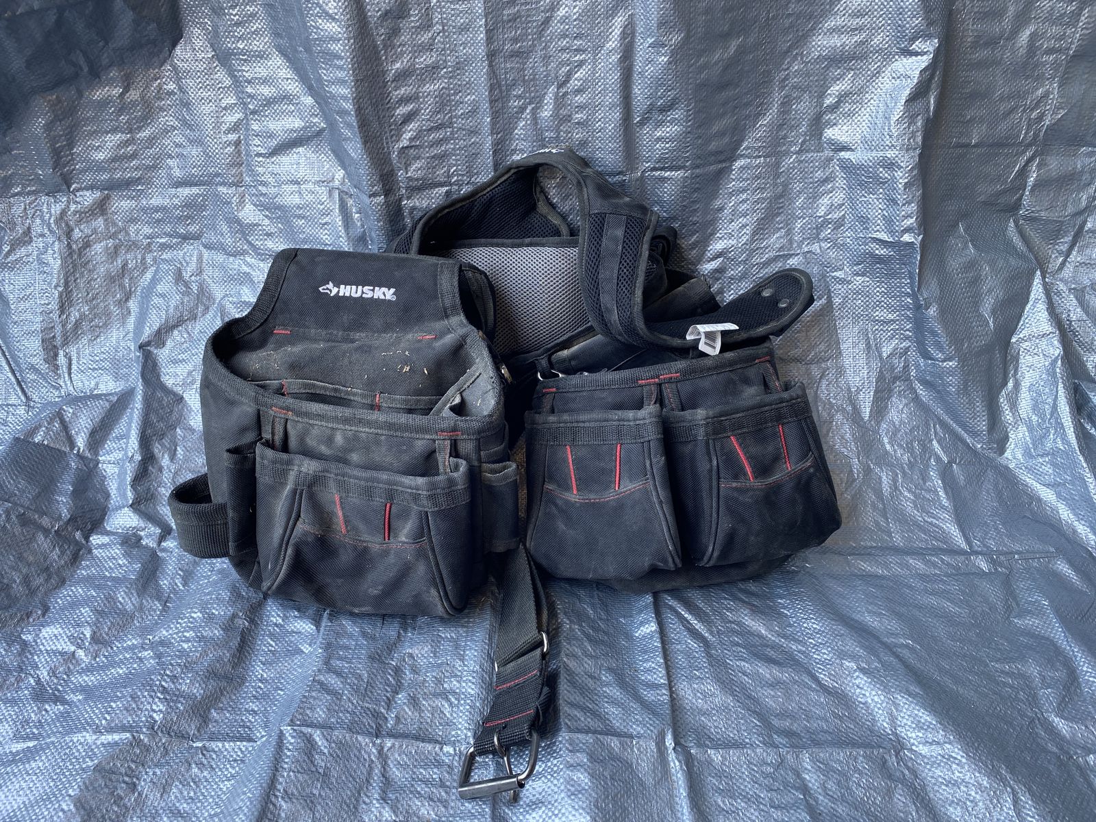 Husky Professional Tool Belt with Suspenders & Dual Pouches