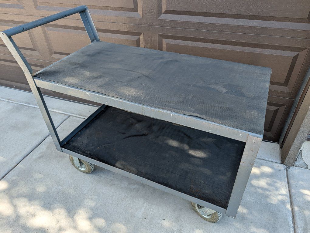 Heavy-Duty 2-Shelf Utility Cart with Rubber Casters