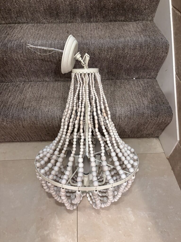 Darling Wood Beaded Chandelier