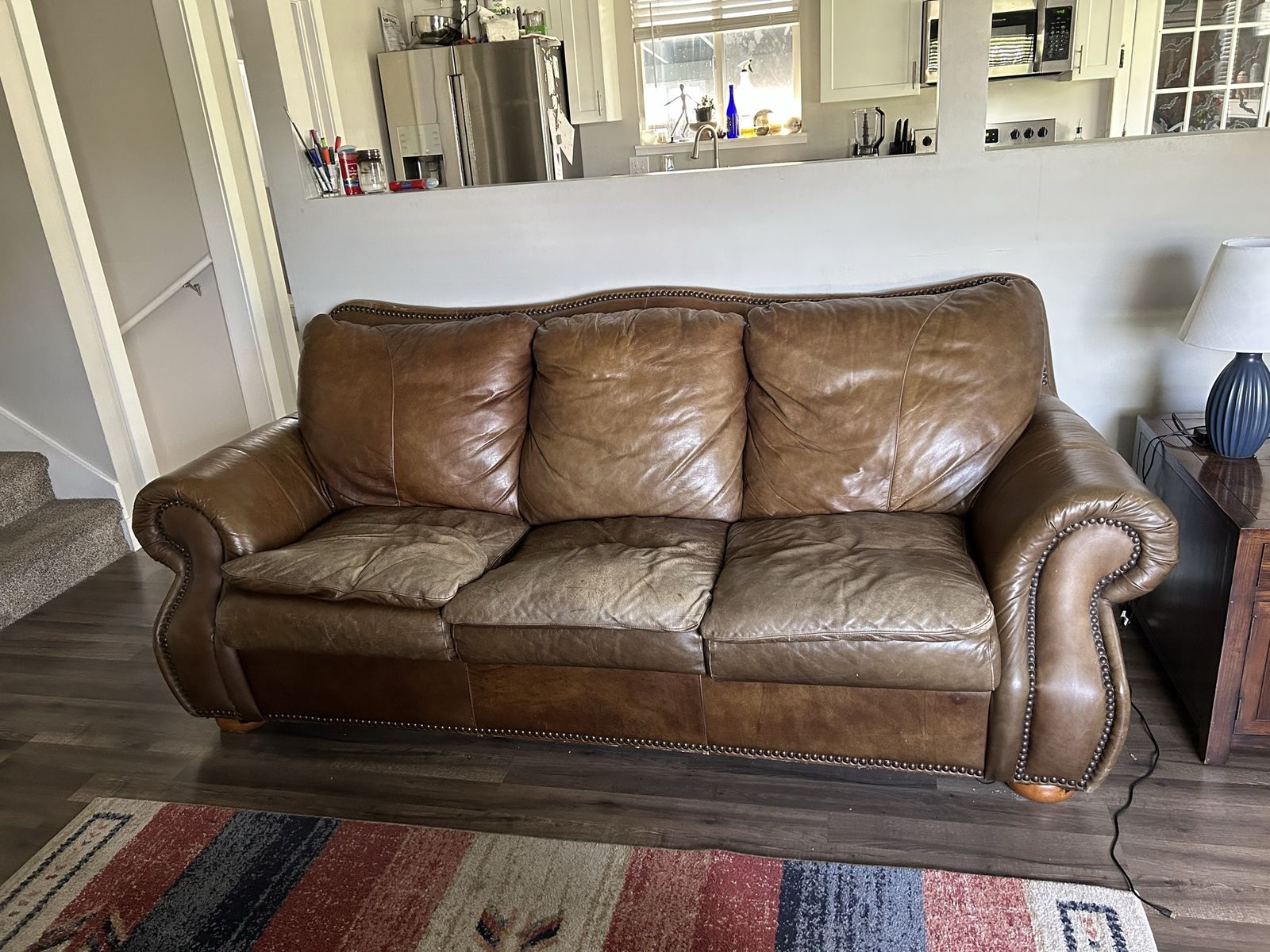 Comfortable leather couches