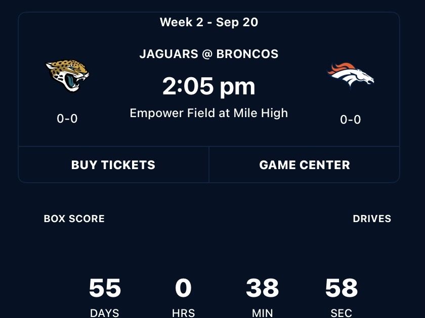 Denver Broncos vs Jacksonville jaguars 