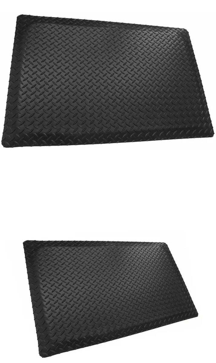 New in Box Wearwell Antifatigue Mat, 10 ft. L x 3 ft. W, 1" Thickness, Urethane, Diamond Plate, Black