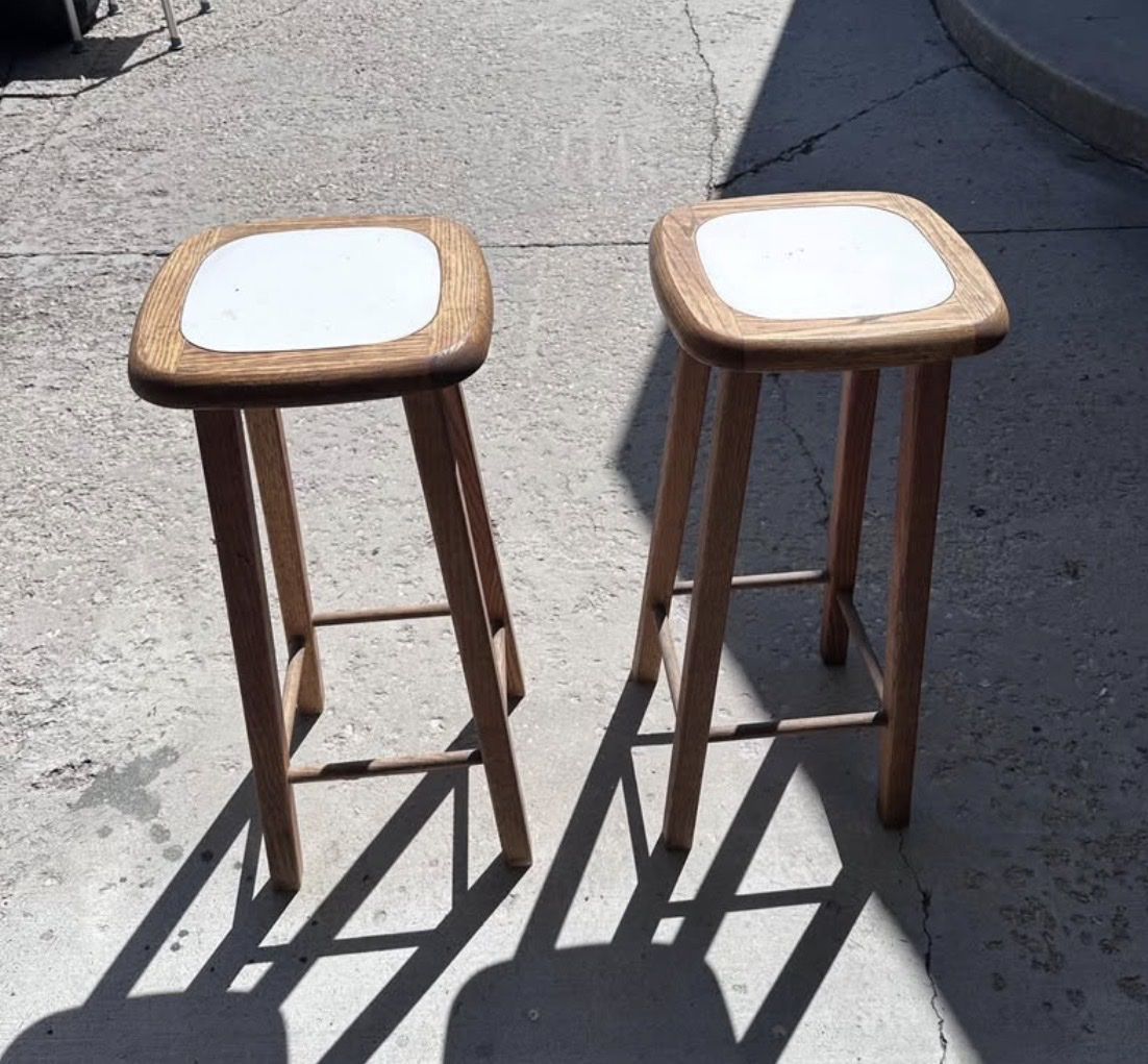 Real wood oak bar stools