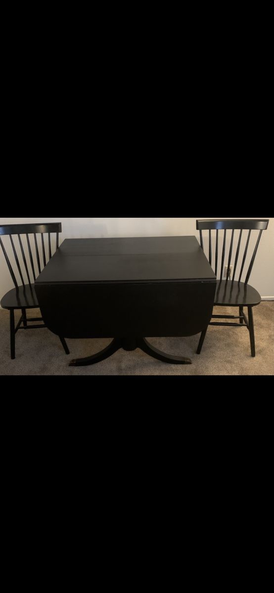 BEAUTIFUL BLACK VINTAGE DROP LEAF TABLE
