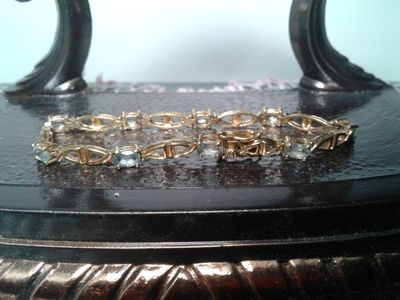 Vintage 14 kt Gold Over Sterling Silver Bracelet Sapphire