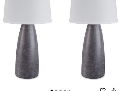 Signature Design by Ashley Shavontae 27.5" Gray Modern Table Lamps (2-Count Set)