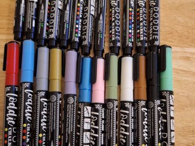 Loddie Doddie Liquid Chalk Markers - Fine Point, Assorted Colors (Set of 24)