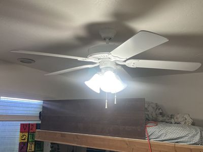 White 5-Blade Ceiling Fan with Light Fixture
