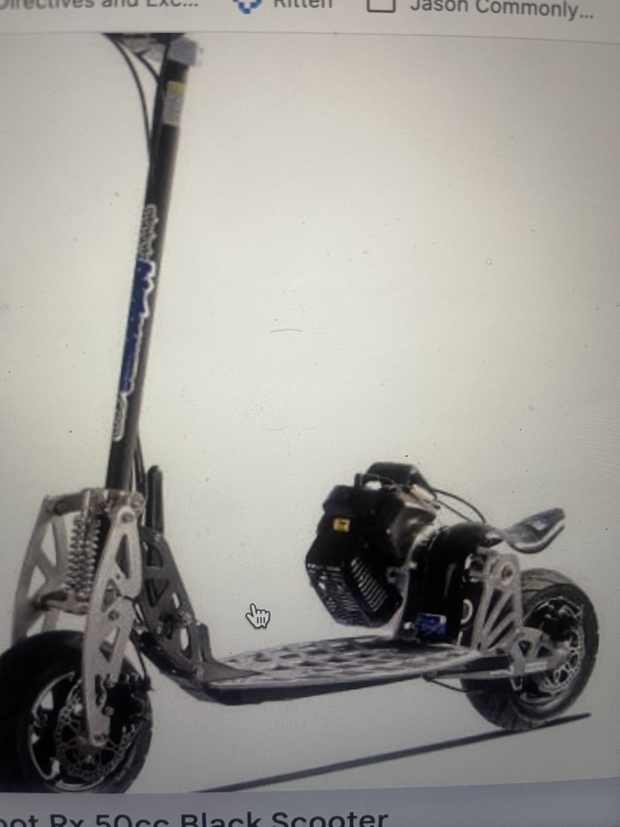 Uber Scoot 49cc Deluxe Gas Powered Scooter - Black/Silver, Good Condition