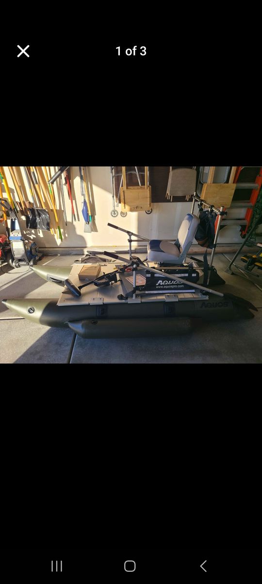 AQUOS Heavy-Duty for One Series 8.8plus ft Inflatable Pontoon Boat incl. patch kit and many freebies