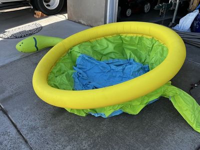 Inflatable Dinosaur Kiddie Pool - Hole in tail- Backyard Fun. Free