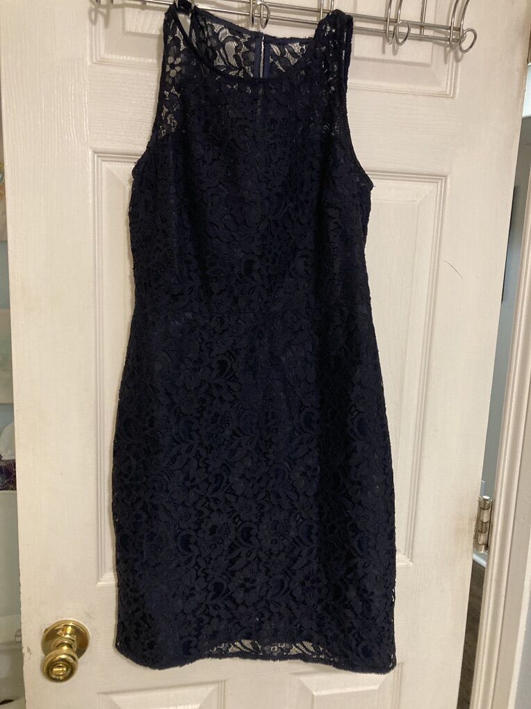 Dark Navy Blue Lace Dress Size 0