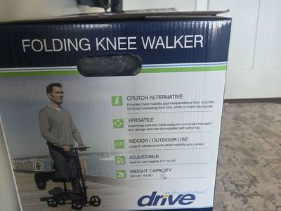 Drive Medical Folding Knee Walker Scooter Crutch Alternative 350lb Capacity