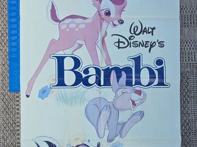 Walt Disney's Bambi Movie Poster Vintage Original Thumper & Flower General Audiences