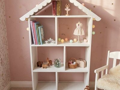 Cute White Dollhouse Bookcase