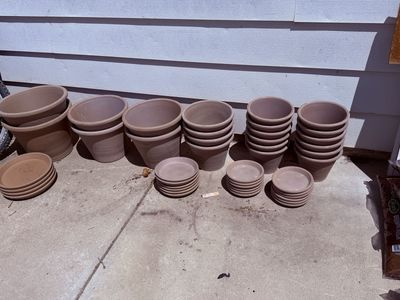 New Terracotta Planters W/Saucer multiple size