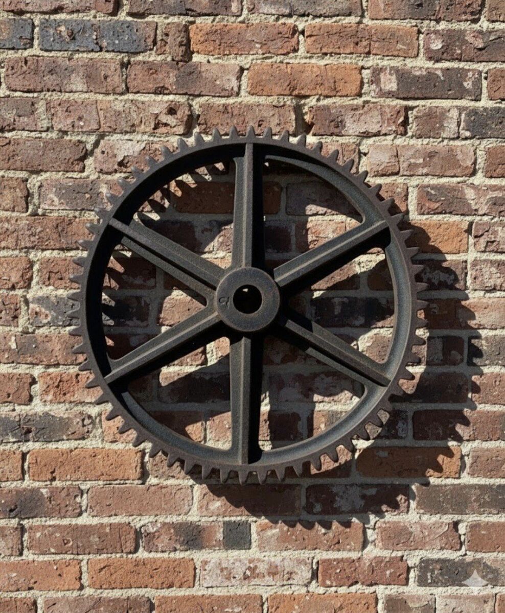 Large Antique Cast Iron Gear