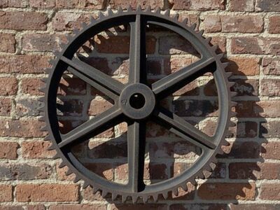 Large Antique Cast Iron Gear