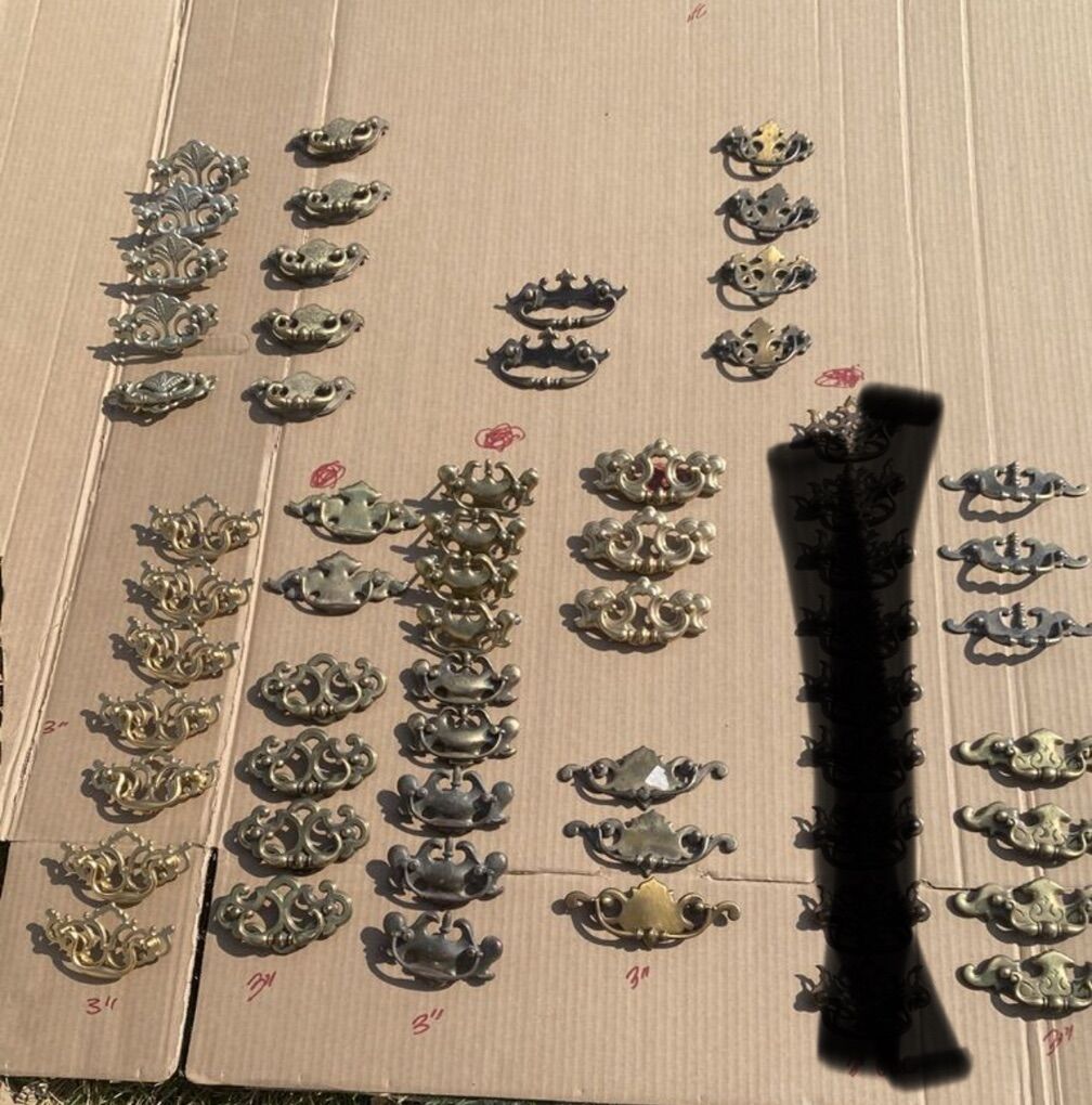 3 CC Vintage Brass Drawer Pulls - prices Vary