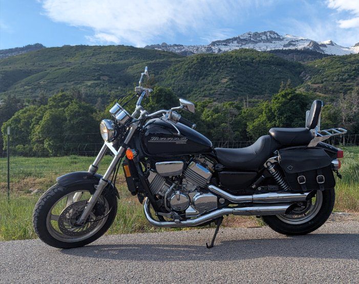 Honda Magna 750 Cruiser Motorcycle - Black with Saddlebags