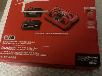 $380 OBO. Milwaukee M18 REDLITHIUM FORGE XC8.0 Dual Battery Starter Kit 48-59-1888