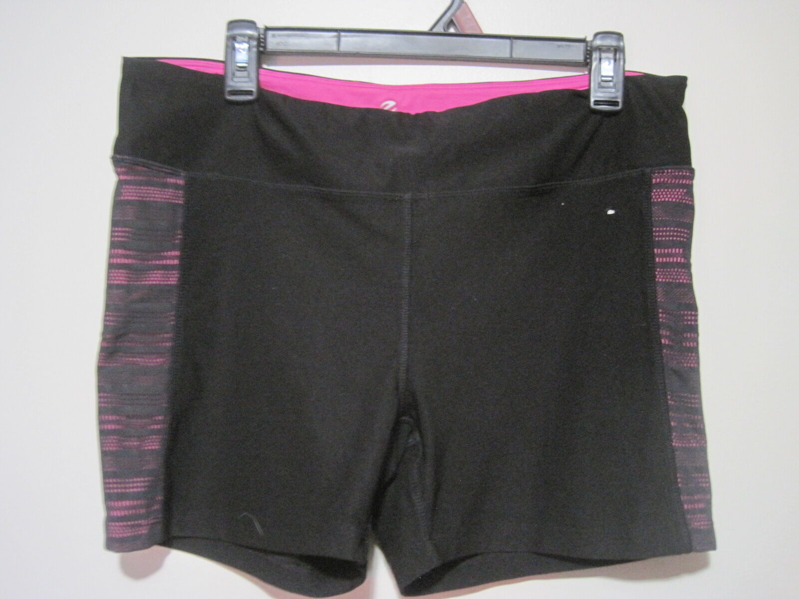 ENERGY ZONE Performance Elastic Shorts Womens XL Black Pink Activewear Speed-Dri