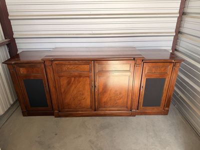Large Wooden TV Lift Cabinet Media Console with Pop-Up Mechanism - Works Great!