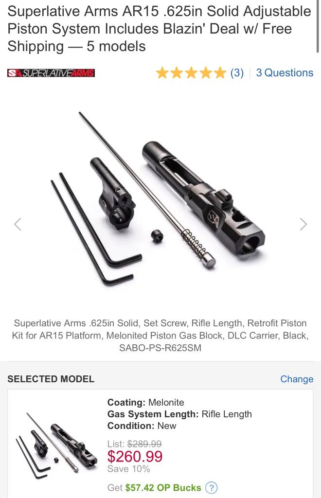 AR-15 .625 Adjustable Gas Bleed Off Rifle Length