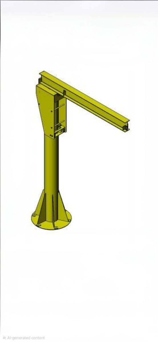 Abell-Howe / Agutter 2 Ton Capacity Free Standing Jib Crane Arm and Support Pillar Assembly