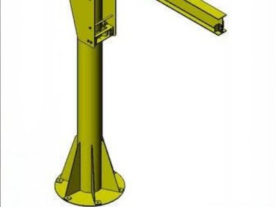 Abell-Howe / Agutter 2 Ton Capacity Free Standing Jib Crane Arm and Support Pillar Assembly