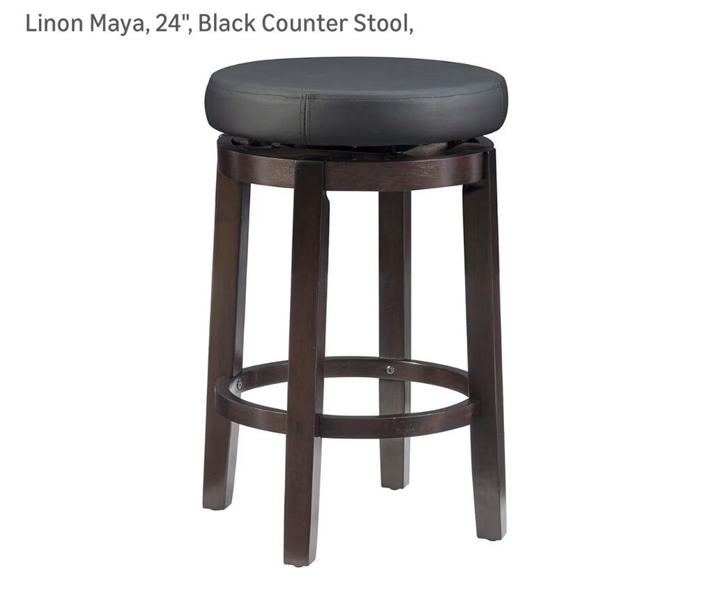 NEW! Linon Maya, 24, Black Counter Stool