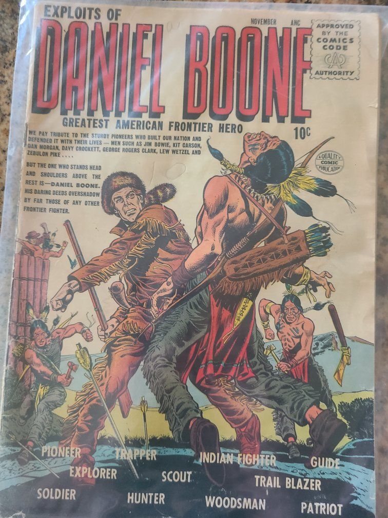 Vintage Exploits of Daniel Boone Comic Book November Quality Comics
