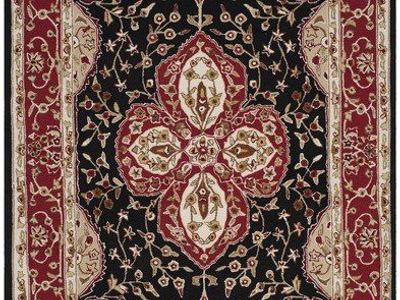 Safavieh Easy Care EZC718B-8 is an 8' x 10' traditional black and red oriental area rug