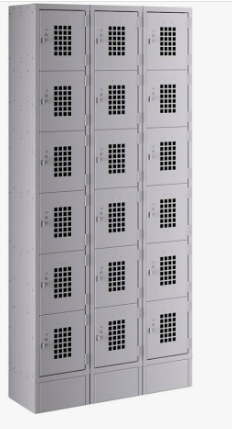 Regency Space Solutions Gray 36" x 18" x 78" 3 Wide, 6 Tier Locker - Assembled