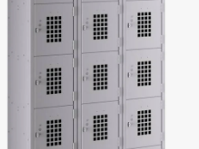 Regency Space Solutions Gray 36" x 18" x 78" 3 Wide, 6 Tier Locker - Assembled